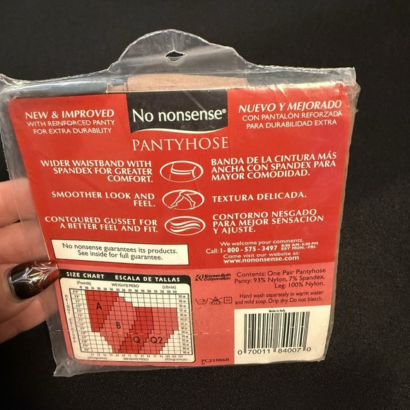 Retro‎ Sissy No Nonsense Reg Pantyhose Nylons- Tan, Reinforced Toe - Size B 009 - Picture 4 of 4